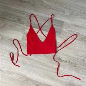 Red crop top